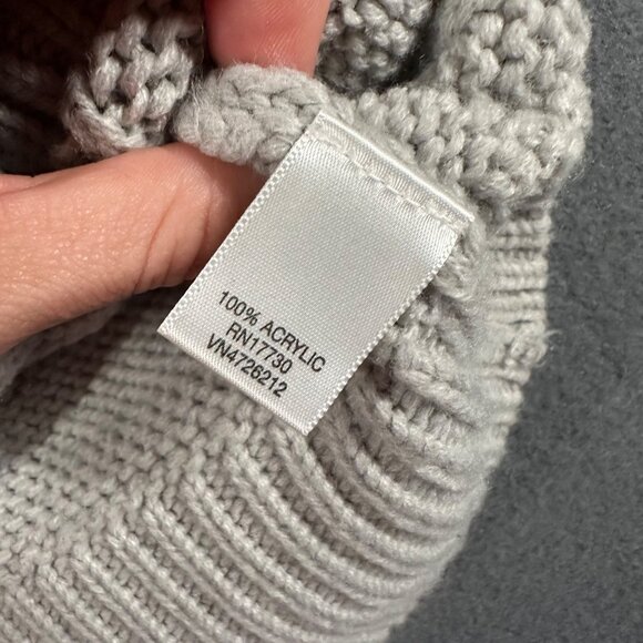 Merona M Cable Knit Sleeveless Cardigan Shawl Collar Button Front Light Gray - Picture 5 of 6